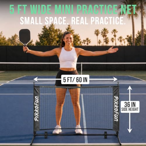 Pikkofun Black 5FT Portable Pickleball Dink Practice Net for Indoor & Outdoor