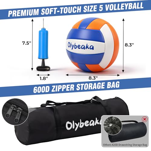 32FT Portable Outdoor Volleyball Net Set - Adjustable Height, Carry Bag