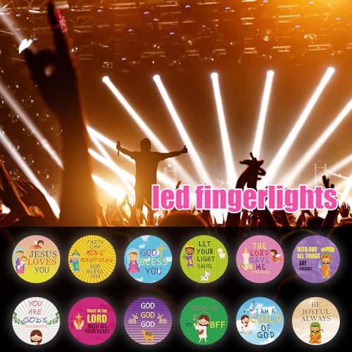 Tuanse Christian Bible Finger Lights 12 Pcs Halloween Party Favors for Kids - Bible Style