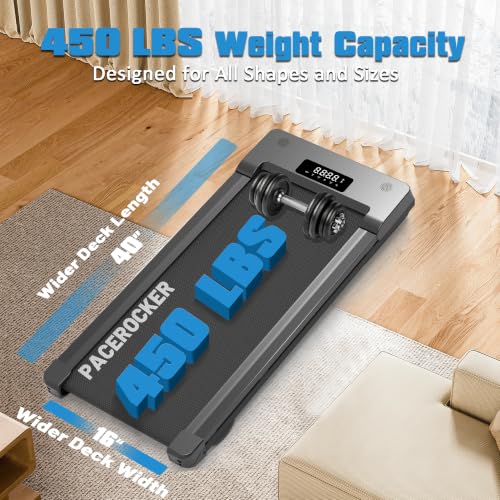 Under Desk Walking Pad Treadmill with Auto Incline - Black