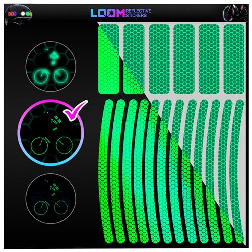 LOOM Prism_green Reflective Stickers for Bike Rims – 18pc