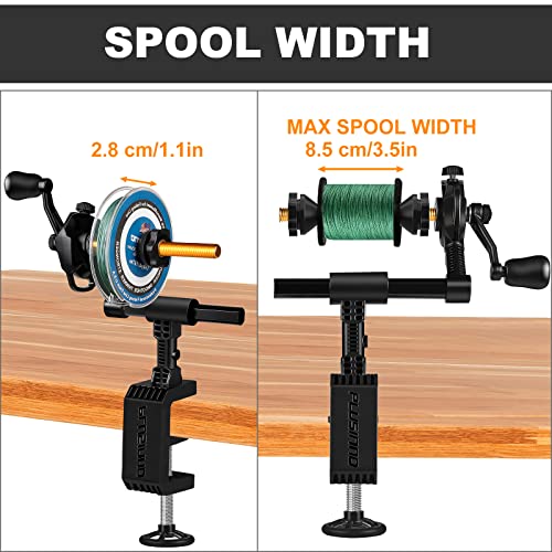 PLUSINNO Table Clamp Fishing Line Spooler for Reels, Line Winder & Unwinder, Versatile for Spinning & Casting Reels