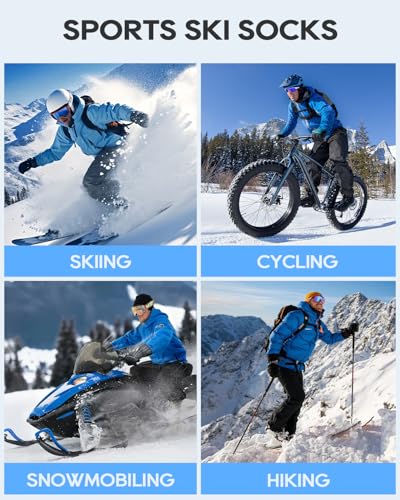 Thermal Knee High Ski Socks - Warm Winter Socks for Hiking and Snowboarding