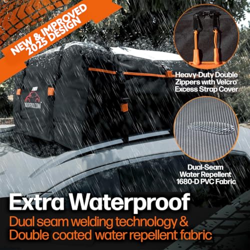 Extra Large 28 CuFt Car Rooftop Cargo Carrier Bag - Waterproof Storage