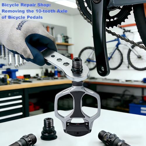 4-in-1 Bicycle Pedal Wrench with Non-Slip Grip - 15mm/9/16"