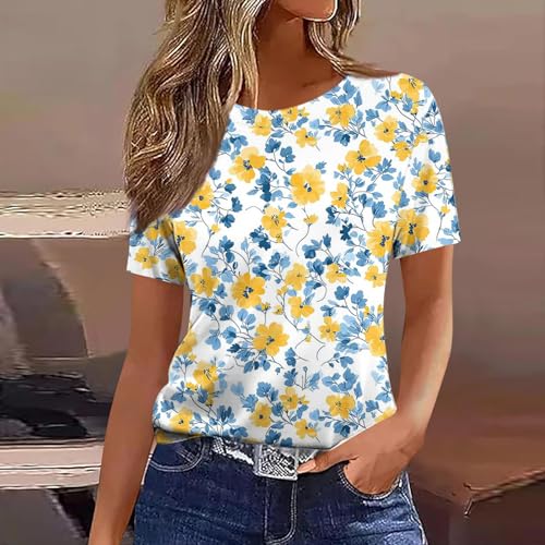 Women's Casual Printed T-Shirts - Vintage Graphic Short Sleeve Tops