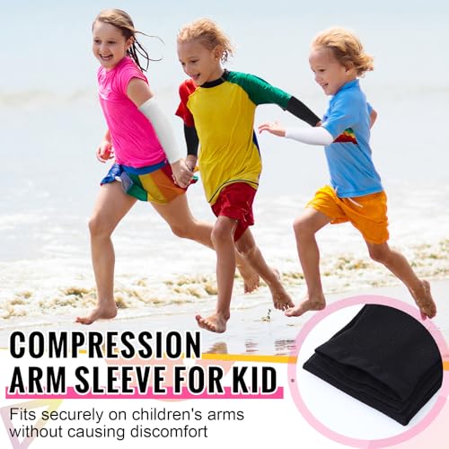 Kids Cooling Arm Sleeves for Sports - Black & White