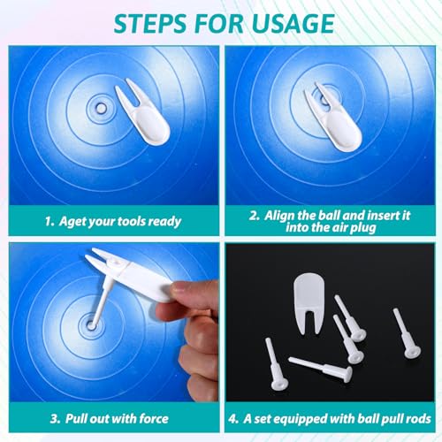 6-Piece Yoga Ball Plug Replacement Kit with Remover Tool