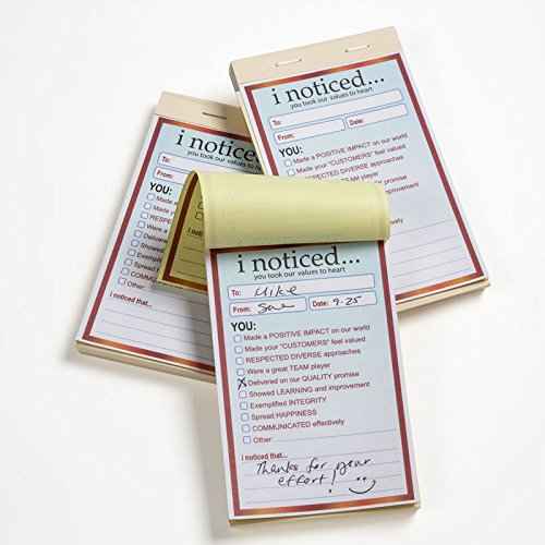 Trainers Warehouse I Noticed Pads - Appreciation Notes in Duplicate, Great for Educational and Team Building Purposes (3/Set)
