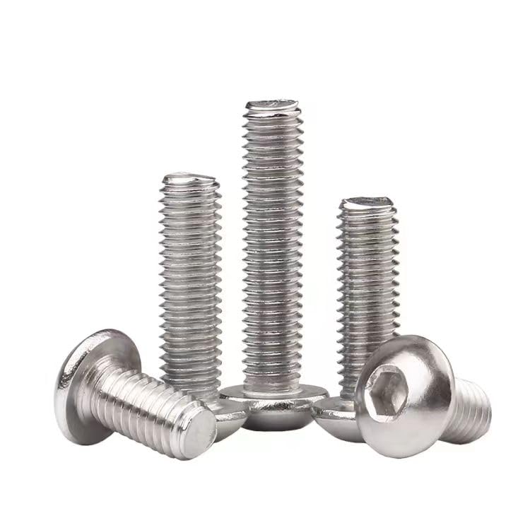 Wensilon (50Pcs) 1/4-20 * 1/2 Button Head Socket Cap Bolts Screws, 304 Stainless Steel, Allen Hex Drive, Bright Finish, Fully Machine Thread