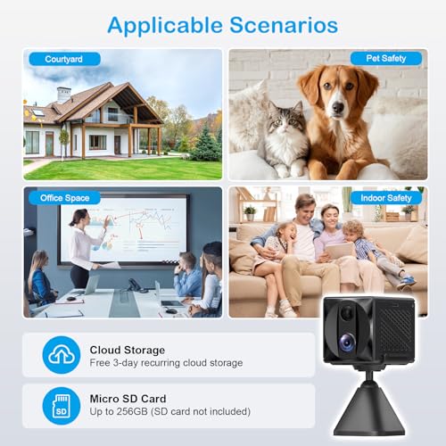 2024 Upgraded Mini Spy Camera Hidden Camera,4K WiFi Wireless Camera, 100 Days Standby Battery Life,AI Motion Detection Alerts,Nanny Cam Security Cam for Indoor,Home,Baby,Pets, Black, hyj001
