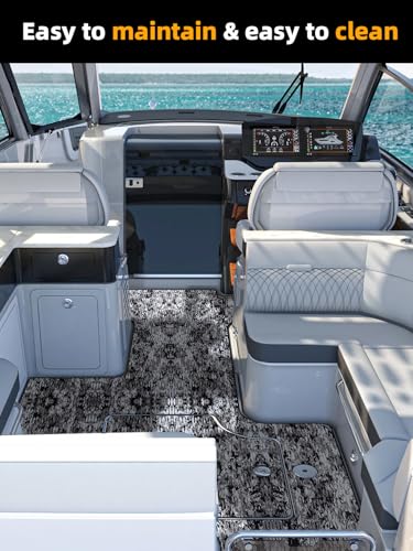 FOCEAN Snow Camo EVA Boat Flooring Self-Adhesive Marine Decking 94.5" x 15.7"
