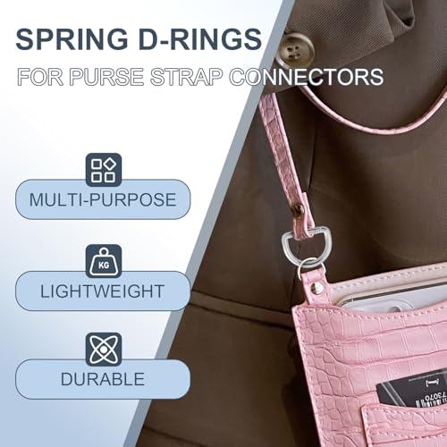 1 Inch Spring D Ring Clips - 10pcs Metal Carabiner Clips - Gun Black