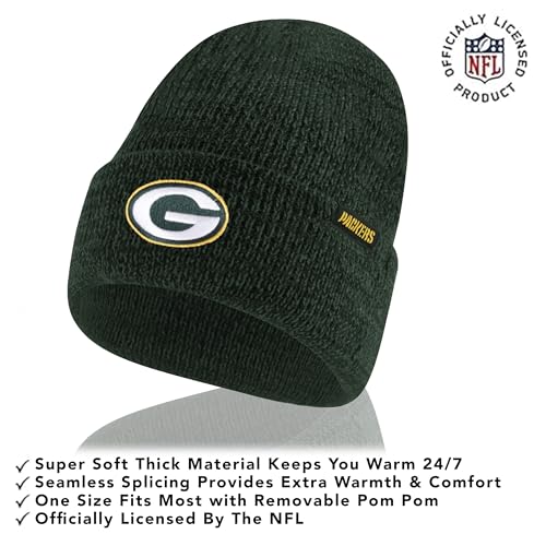 Green Bay Packers Youth Knit Winter Beanie & Touch Screen Gloves