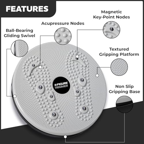 Waist Twisting Disc Exercise Board with Acupressure Nodes - Gray
