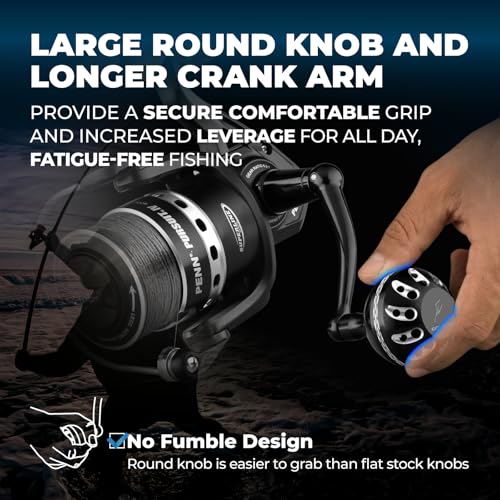 GOMEXUS Power Handle for Penn Pursuit III IV Spinning Reel 1000-4000 Model, 65mm Longer Crank