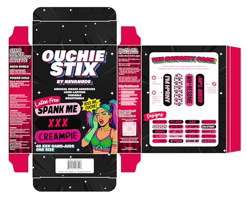 Naughty Naughty XXX Ouchie Bandages 40-Pack - Waterproof & Hypoallergenic