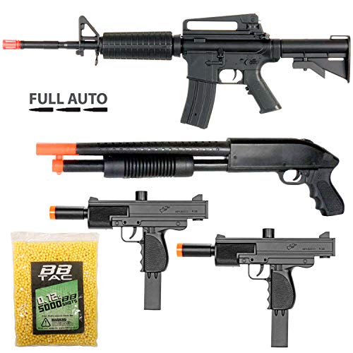 Police Entry Team Airsoft Gun Package – 4 Full Auto Electric Guns & 5000 BBs