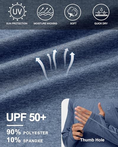 Men's UPF 50+ Long Sleeve Fishing Shirt - UV Sun Protection Hoodie