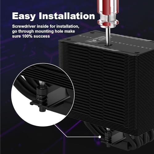 Mugen 6 CPU Air Cooler - TUF Black, 120mm Tower, Enhanced Cooling