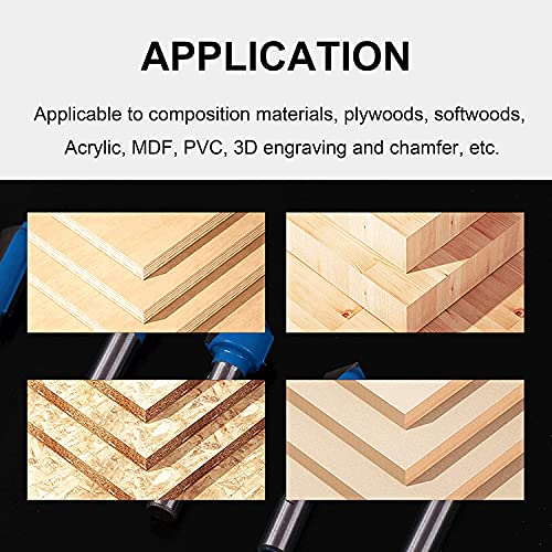 Newdeli 6Pcs Round Nose Router Bit and 90 Degree V Groove Router Bit Set 1/4" Shank Cove Box Router Bits Juice Groove Router Bits CNC Woodworking Tool