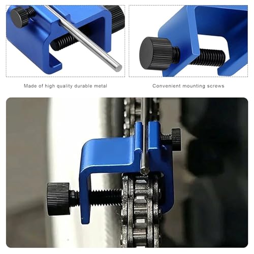 Motorcycle Chain Alignment Tool - Aluminum Sprocket Adjuster - Blue