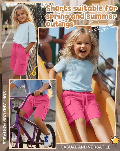 Girls Bermuda Wide Leg Shorts - 9-10 Years, Rose Red