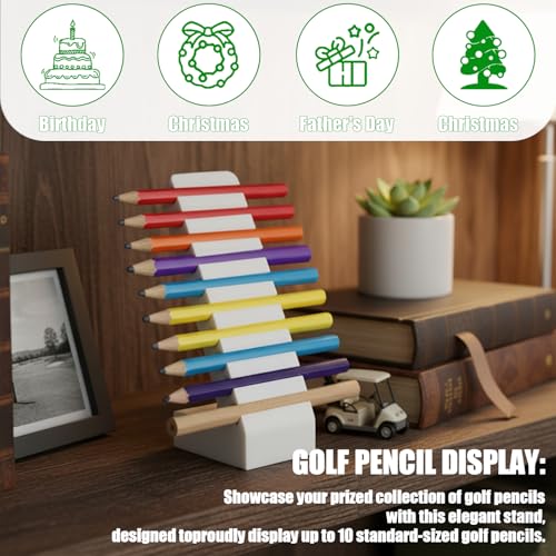 Golf Pencil Display Stand for 10 Pencils - Stylish Desk Organizer