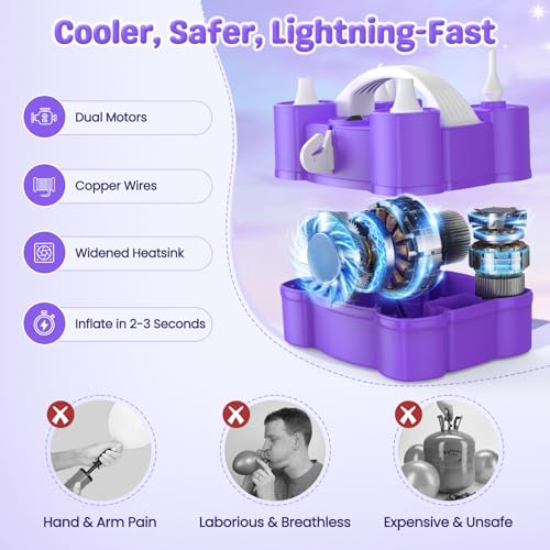 4-in-1 Electric Balloon Pump with Triple Nozzles for All Balloons
