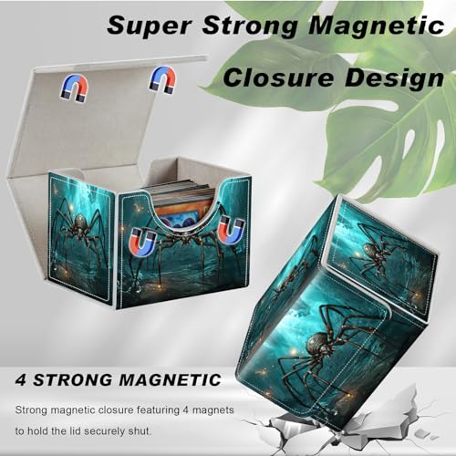DEGDFSGR Magnetic Closure Trading Card Deck Box – 200 Card Capacity, Portable with Wide Opening