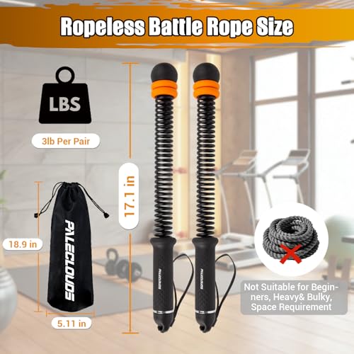 Adjustable Ropeless Battle Ropes - Portable Workout Equipment - Black