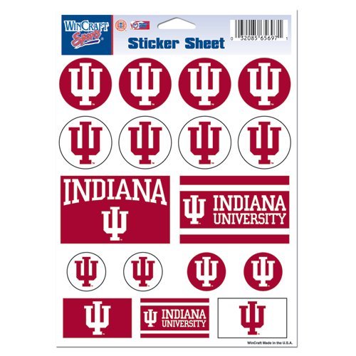 Officially Licensed NCAA Vinyl Sticker Sheet - Indiana University 5" x 7"