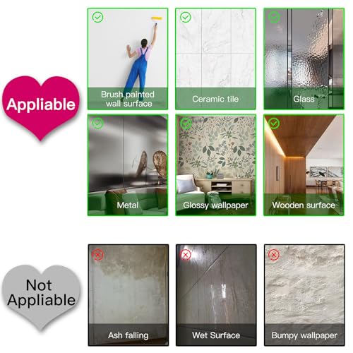 25 PCS Mirror Wall Decor, Acrylic Removable Heart Shape Mirror Stickers, DIY Self-Adhesive Wall Decor for Home Living Room Bedroom Bathroom Kitchen Sofa TV Background Decoration(Silver)