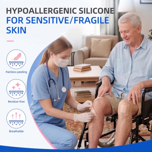 Silicone Foam Lite Dressing for Sensitive Skin 3"x3" (8 Count)–