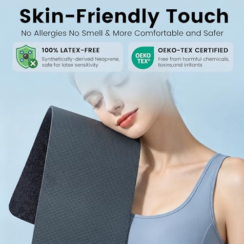 Sweat Waist Trainer for Women - Latex-Free Sauna Band, Medium Black