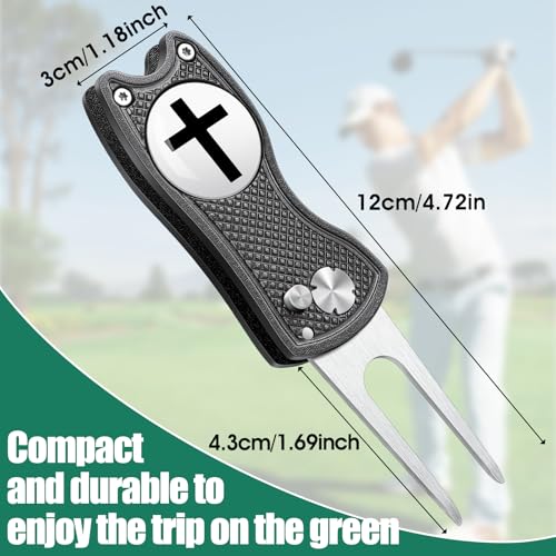 Golf Divot Repair Tool with Magnetic Ball Marker - Black