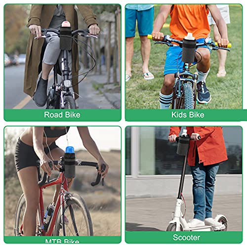 Insulated Bike Water Bottle Holder - Keeps Drinks Cool or Warm - Black