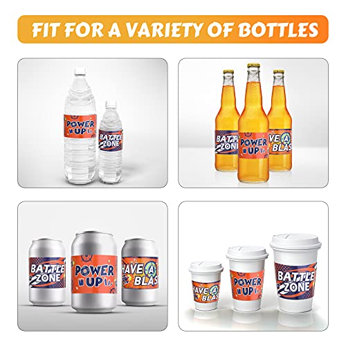 30 Dart Gun Party Water Bottle Labels - Birthday Decoration Wraps