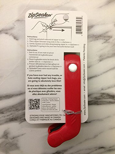 ZipSealer The Original Zipper Lock Bag Sealer - Green (Patented) Fast, Easy Seal