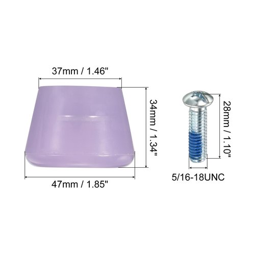 PATIKIL Roller Skate Toe Stops with Screwdriver, 1 Pair 82A Rubber Brake Stoppers Block for Roller Skate Accessories Replacement, Purple