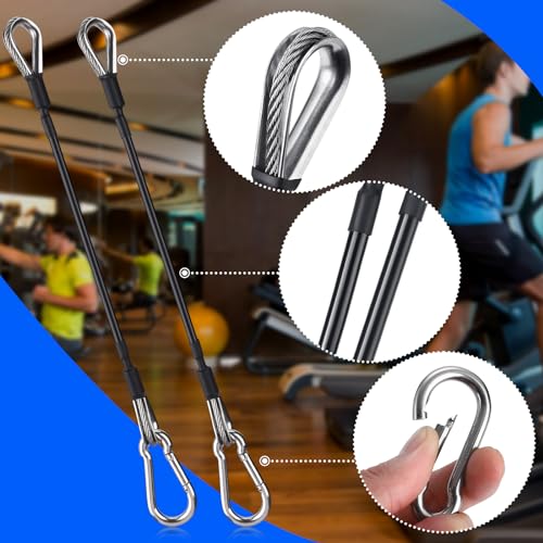 TOBWOLF 2PCS Gym Extension Cable, 10/20/39in Cable Machine Attachment