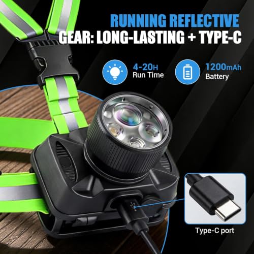 Adjustable Running Light Vest with 550Lm Brightness & IPX5 Waterproof