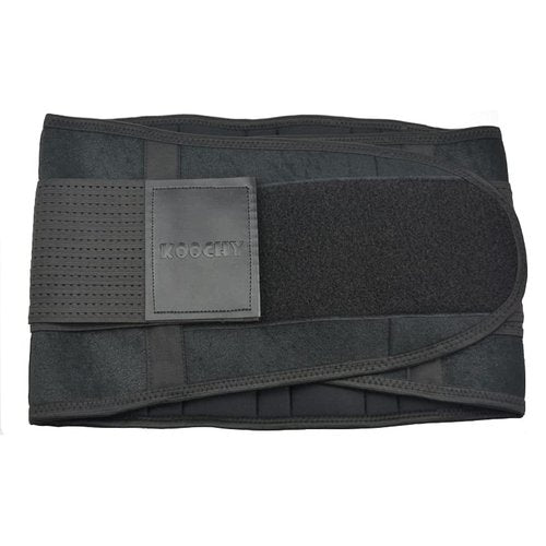 KOOCHY Waist Trainer for Women - Waist Trimmer Back Support Belt Sweat Wrap for Weight Loss Workout Fitness Gym Sport(Black,L)