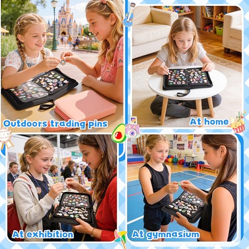PU Leather Pin Display Book for Enamel Pins - 6 Page Organizer