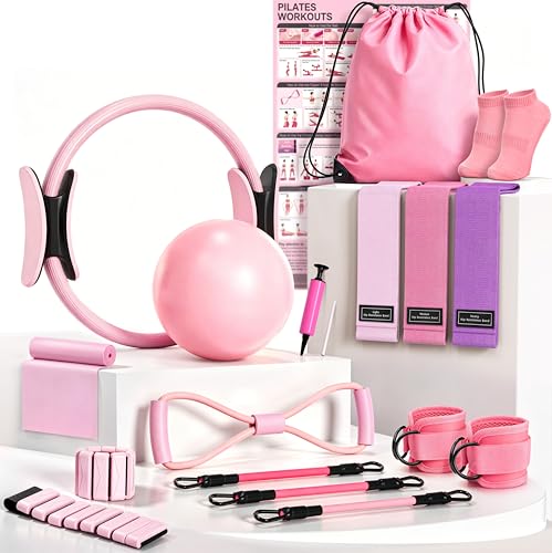 19-Piece Home Pilates Kit with Resistance Bands & Ring