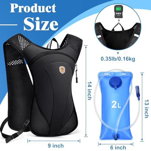 MIAOJIE Hydration Backpack with 2L Bladder, Lightweight Running Vest for Men