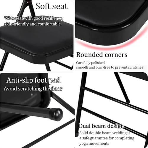 Folding Yoga Chair with Lumbar Support - Heavy-Duty Meditation Seat