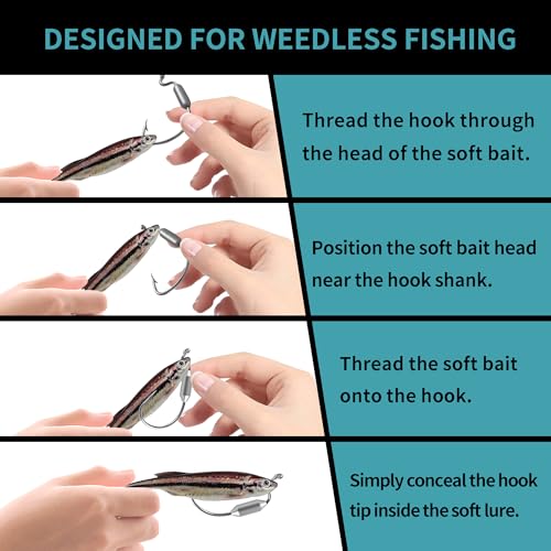 40pcs Weighted EWG Fishing Hooks Set with Box - 5 Sizes