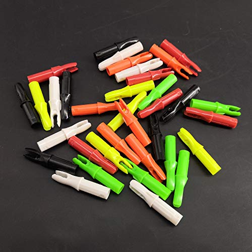 50 Pack Orange Archery Arrow Nocks - ID 6.2mm Plastic Inserts