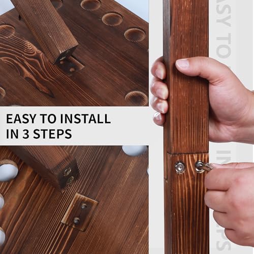 Brown 360° Rotating Wooden Pool Cue Rack Holds 15 Cues - Floor Stand Billiard Organizer